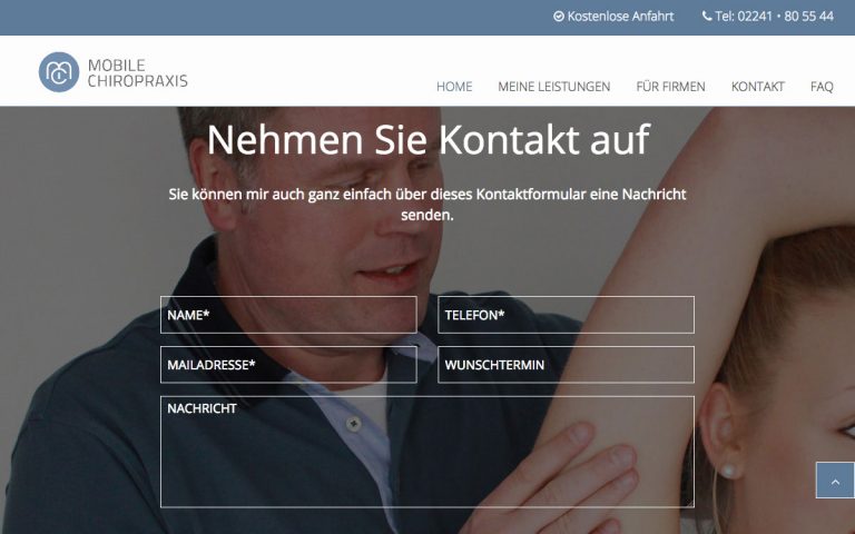 WordPress Agentur Köln - Projekt mobile-chiropraxis.de