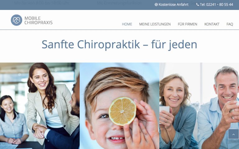 WordPress Agentur Köln - Projekt mobile-chiropraxis.de