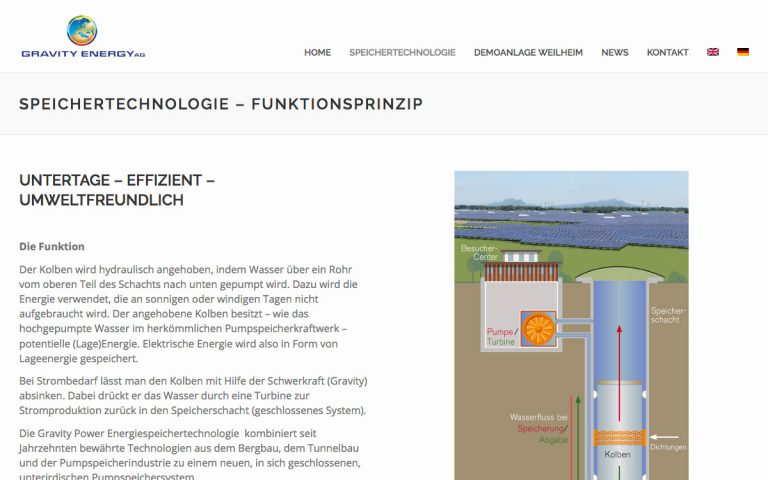 WordPress Köln - Projekt Gravityenergyag.com